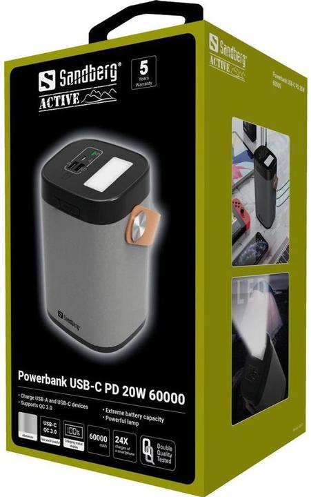 Actual product image Sandberg Powerbank (60000 mAh, 20 W, 222 Wh)