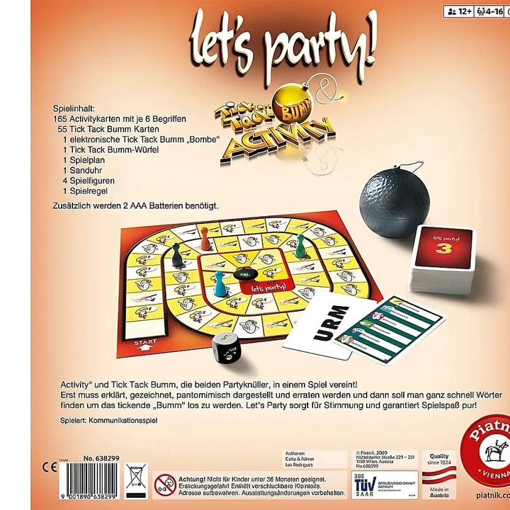Produktbild Piatnik Let's Party Tick Tack Bumm Activity (Deutsch, 4 - 16 Spieler)