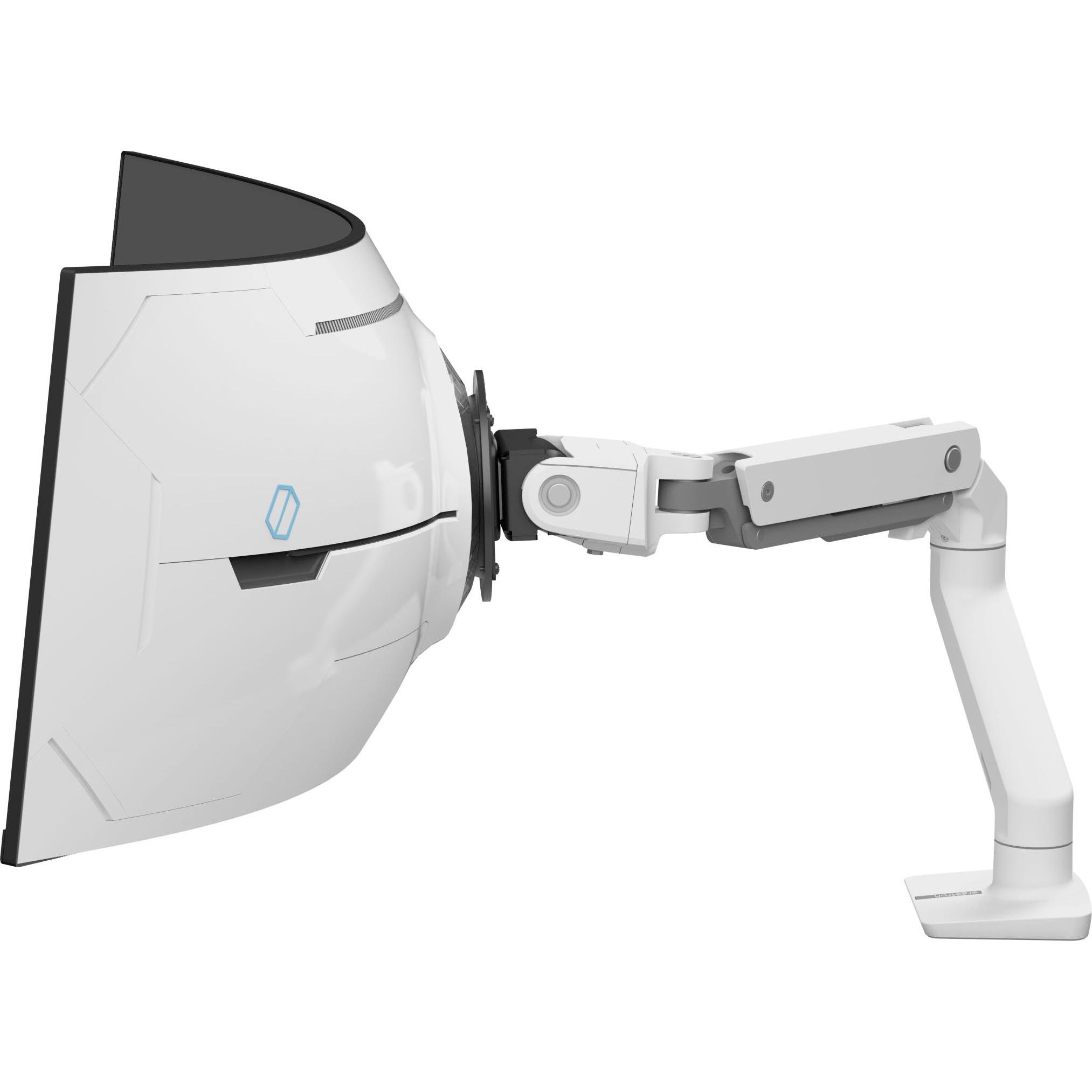 Ergotron HX Arm With Very Heavy Duty Pivot Desk Mount White (Esstisch, 57"), Monitor Halterung, Weiss