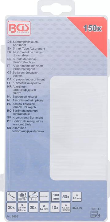 Actual product image BGS Shrink Tube Assortment | transparent | 150 pcs. (150 x)