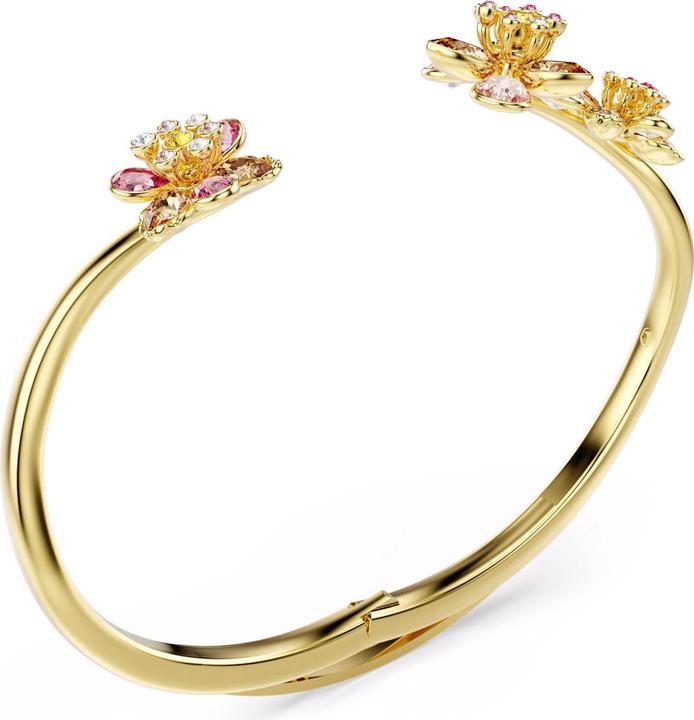 Produktbild Swarovski Idyllia Armreif Verschiedene Schliffe Blume Mehrfarbig Goldlegierungsschicht (16.50 cm, Swarovski Metall)