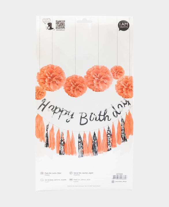 Immagine prodotto I Am Creative Ghirlanda di buon compleanno, set di decorazioni per feste, pon pon (8 Pezzo/i)