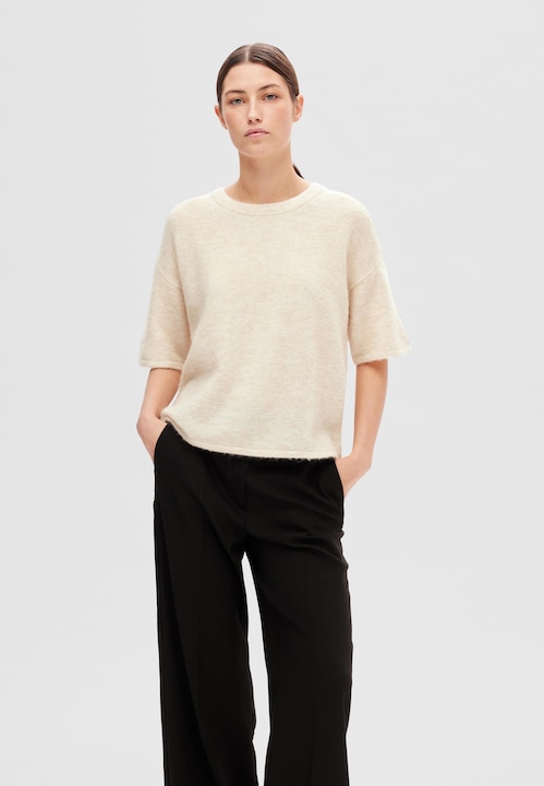 Actual product image Selected Femme Short sleeve knitted top (M)