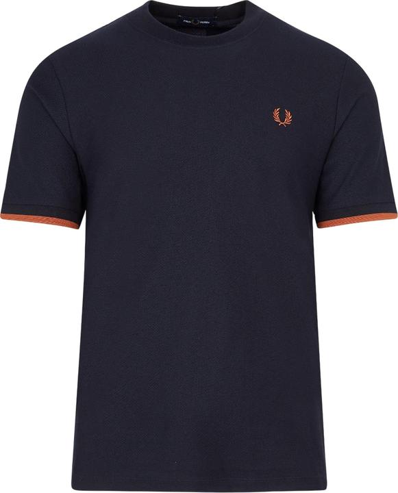 Actual product image Fred Perry Mens Tipped Pique Cuffed T-Shirt (XS)