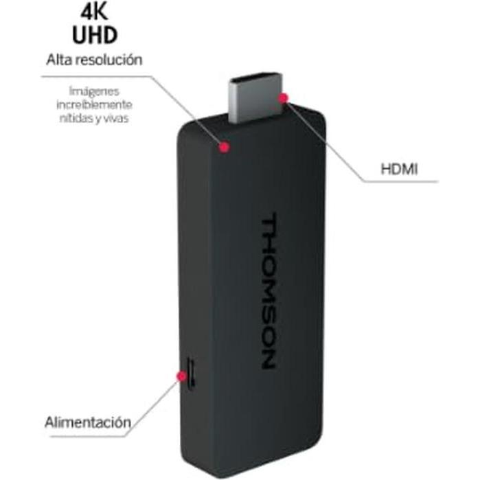 Thomson Streaming USB-Stick: 4K UHD Google TV (8 GB, iOS 12) (145G)