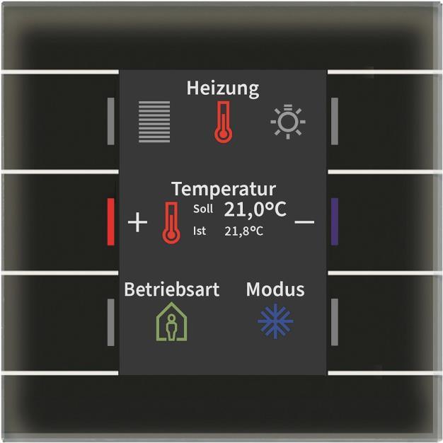 MDT BE-GT2TS.02S KNX Glastaster II Smart, Thermostat, Schwarz