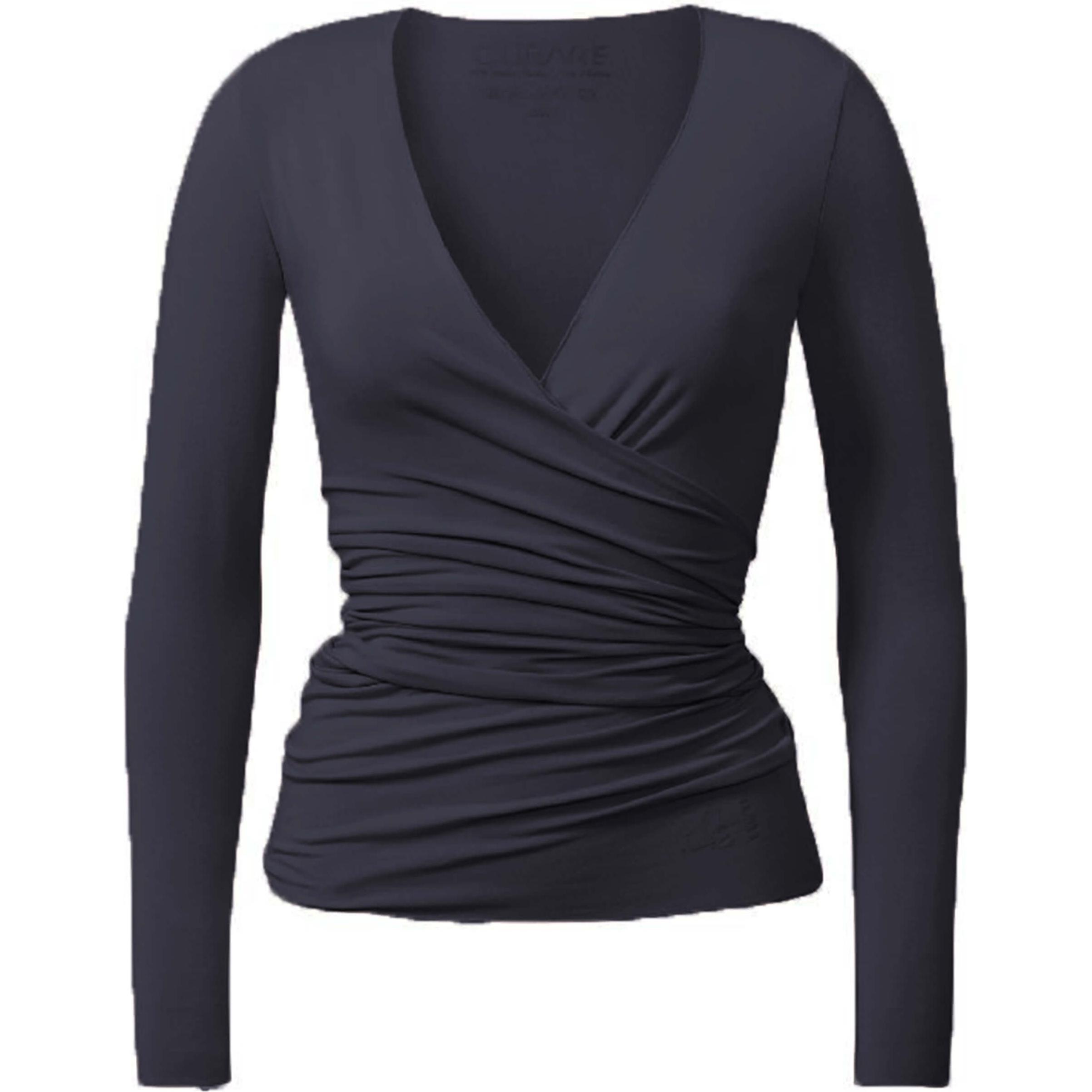 Curare, Damen, Shirt, Wickeljacke, Blau, (M)