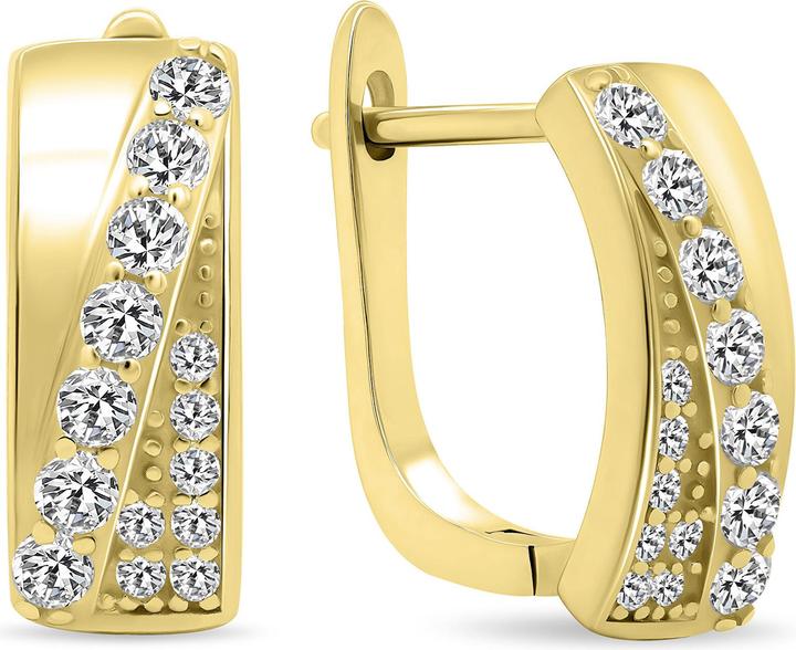 Produktbild Brilio Silver - Charming gold-plated earrings with zircons EA568Y