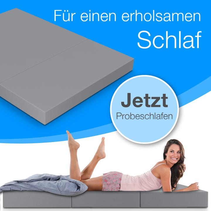 Immagine prodotto Bestschlaf Klappmatratze, 3-teilige Faltmatratze, Reisebett, Gästematratze (160 x 195 cm, Nucleo di schiuma)
