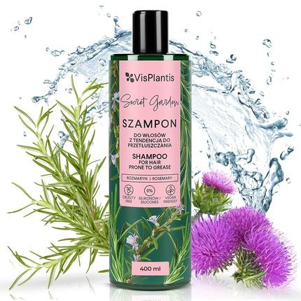 Produktbild Vis Plantis Naturshampoo Haarpflege Shampoo für fettiges Haar mit Rosmarin, Mariendistel, Zitronenmelisse Anti (400 ml, Flüssiges Shampoo)