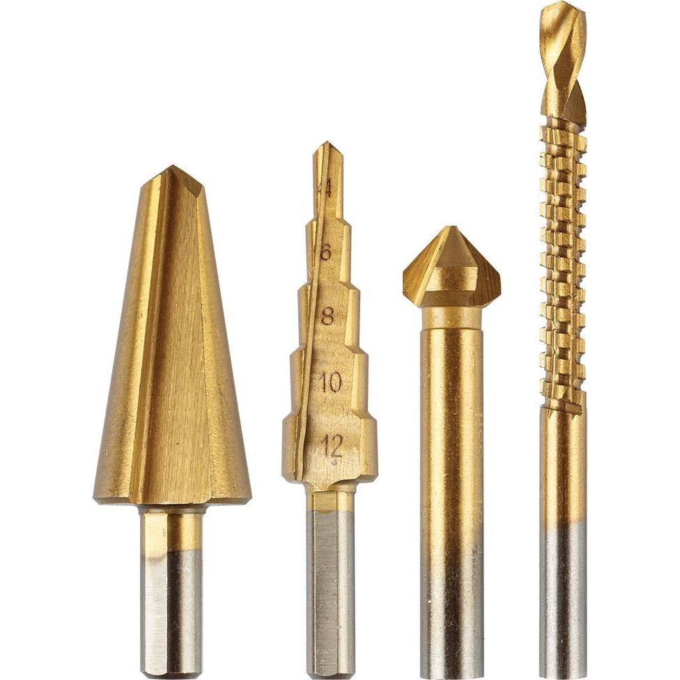 Graphite, Punta da trapano, Stufenbohrer 4-12 mm, Reibahle 12,4 mm, Fräser 6x90 mm, Senker 8-20 mm, TiN (12 millimetri, 4 millimetri, 6 millimetri, 8 