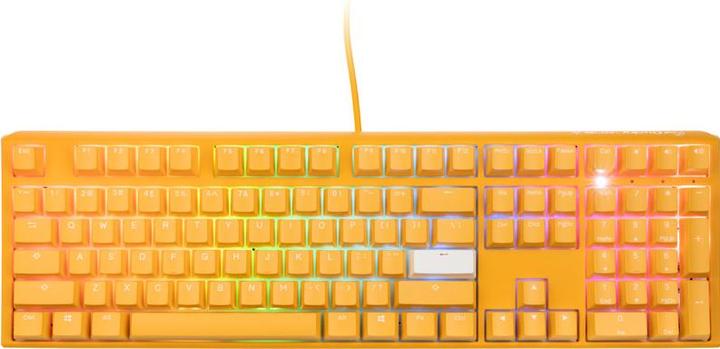 Actual product image Ducky One 3 Yellow Gaming Keyboard, RGB LED - MX-Speed-Silver (US) (US, Cable)
