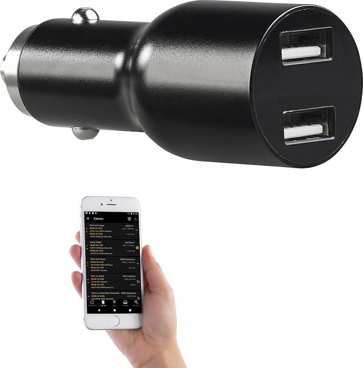Lescars Kfz-Fahrtenbuch-Adapter & USB-Ladegerät