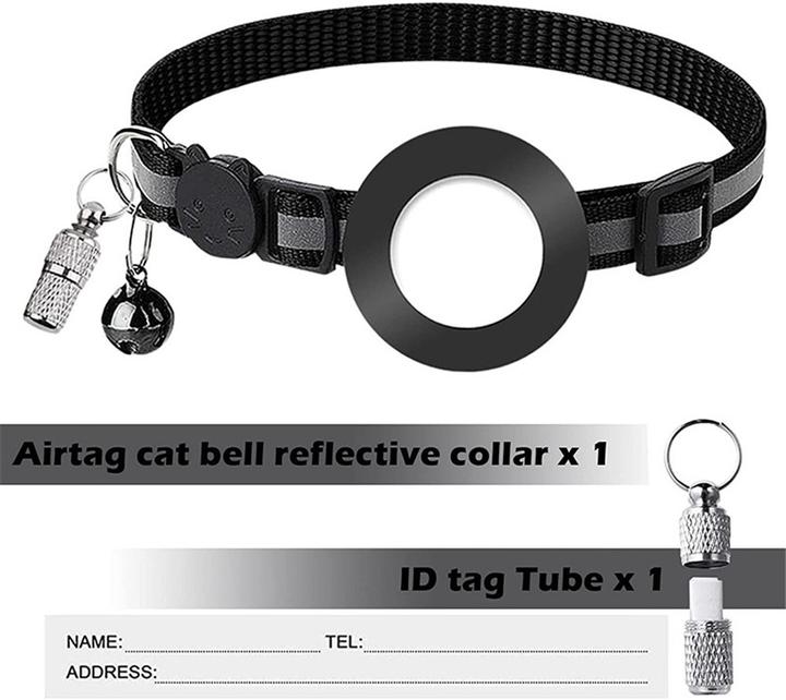 Produktbild Esmée Katzen Halsband mit AirTag Silikon Halter & Reflektor/Glöckchen Rosa