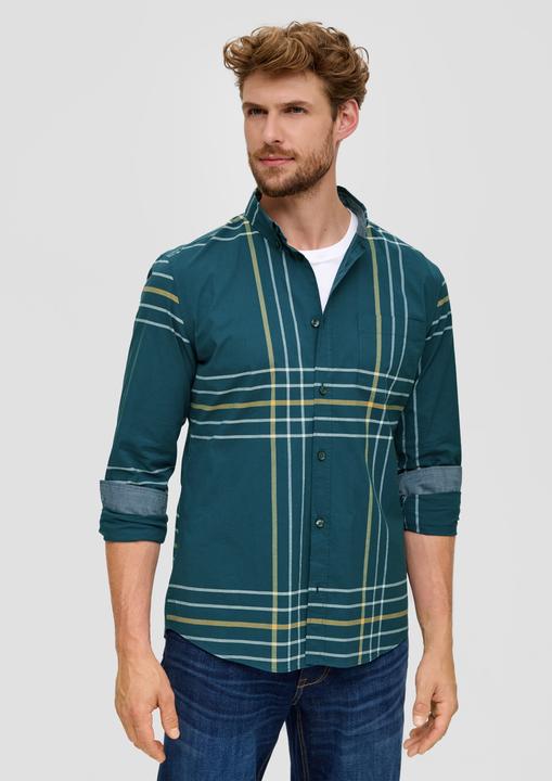 Produktbild s.Oliver Hemd Slim: Karohemd aus Baumwollstretch (S)