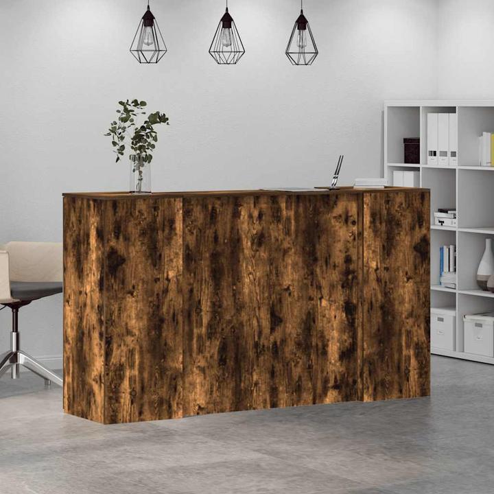 Actual product image vidaXL Reception counter smoked oak 180x50x103.5 cm wood-based reception counter