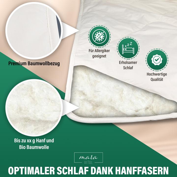 Actual product image Mara Vital Hemp blanket (200 x 210 cm)