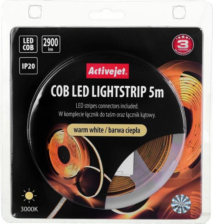 Actual product image Activejet AJE-COB ciep LED strip universal strip light indoor (Warm white, 500 cm, Indoor)