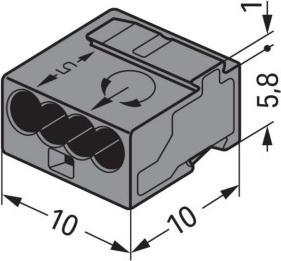 Actual product image Wago plug-in terminal Micro-Wago 4-fold black