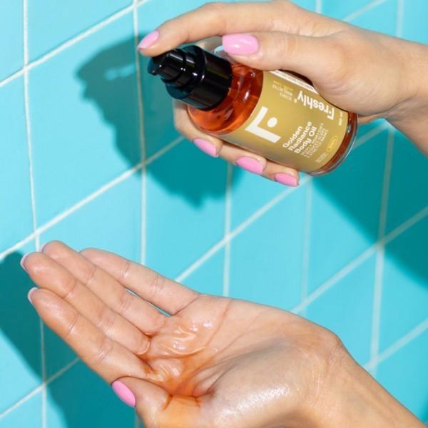 Actual product image Freshly Cosmetics Golden Radiance Body Oil Moisturizing Body Oil Stretch Mark Oil for Body and Pregn (Body oil, 100 ml)