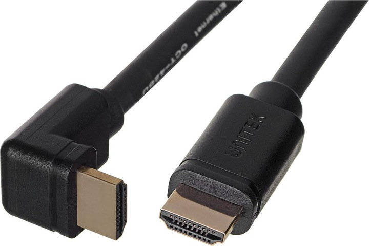 Produktbild Unitek Y-C1002 HDMI 2.0 90° 4K60HZ 2M Kabel Schwarz (2 m, HDMI)