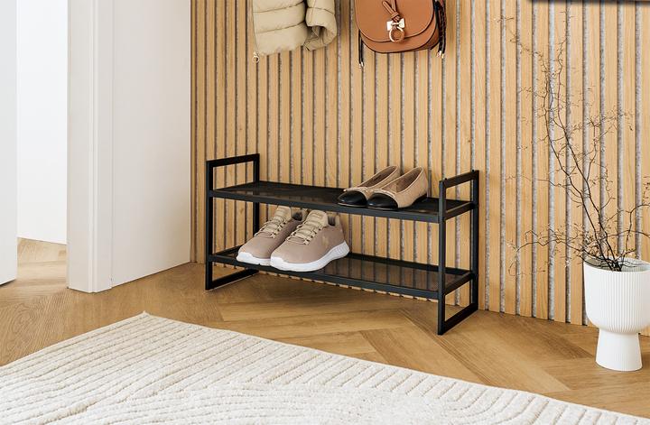 Produktbild Zeller Present Schuhregal mit 2 Ablagen Metall 70x24x36 cm
