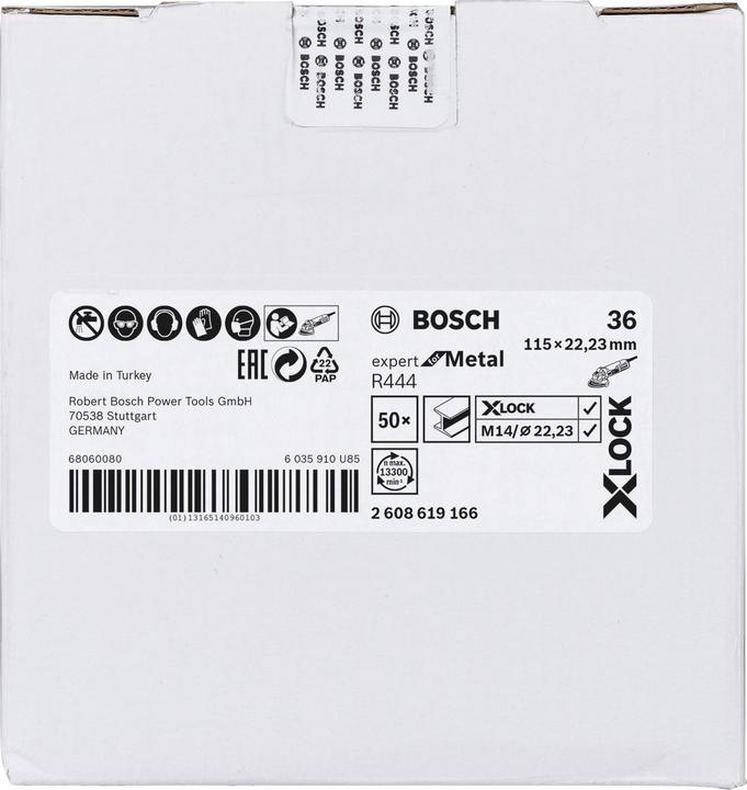 Productafbeelding Bosch Professional Zubehör Ø 115 mm X-LOCK vezelschijf Expert voor metaalkorrel 36 R444 (36)