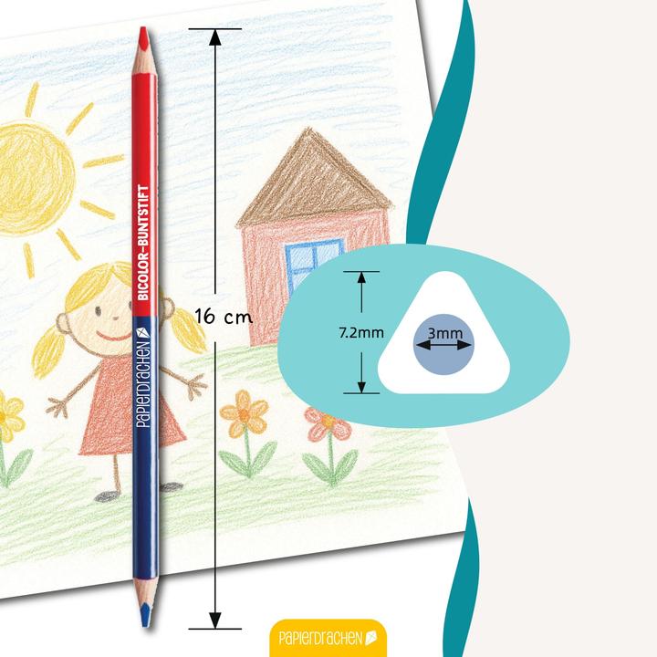 Actual product image Papierdrachen 12 Bicolor Buntstifte (12 x)