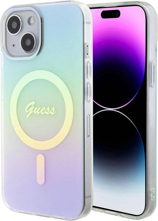 Guess GUHMP15SHITSQ iPhone 15 6.1" turkusowy/turquoise hardcase IML Iridescent MagSafe (Apple iPhone 15)