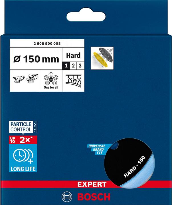 Actual product image Bosch Professional Zubehör EXPERT Multihole universal backing pad, 150 mm, hard (Hard)