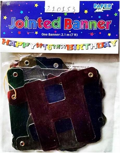 Produktbild Universal Textiles Zusammengefügtes Banner 16. Geburtstag (1 Stück)