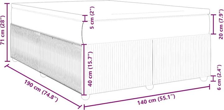Produktbild vidaXL Boxspringbett (140 x 190 cm)