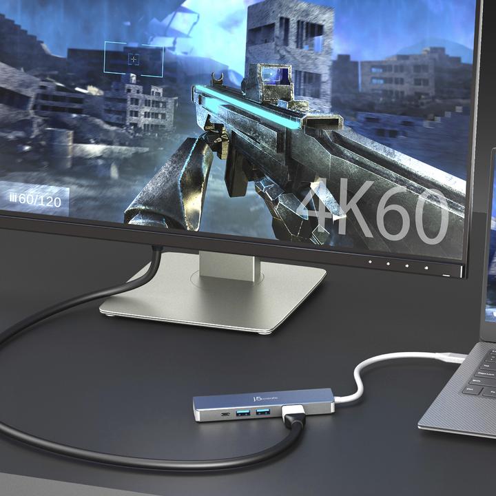 Produktbild j5Create JCD390-N, Kabelgebunden, USB 3.2 Gen 2 (3.1 Gen 2) Type-C, 100 W, Silber, Weiss, MicroSD (Tr (USB-C)