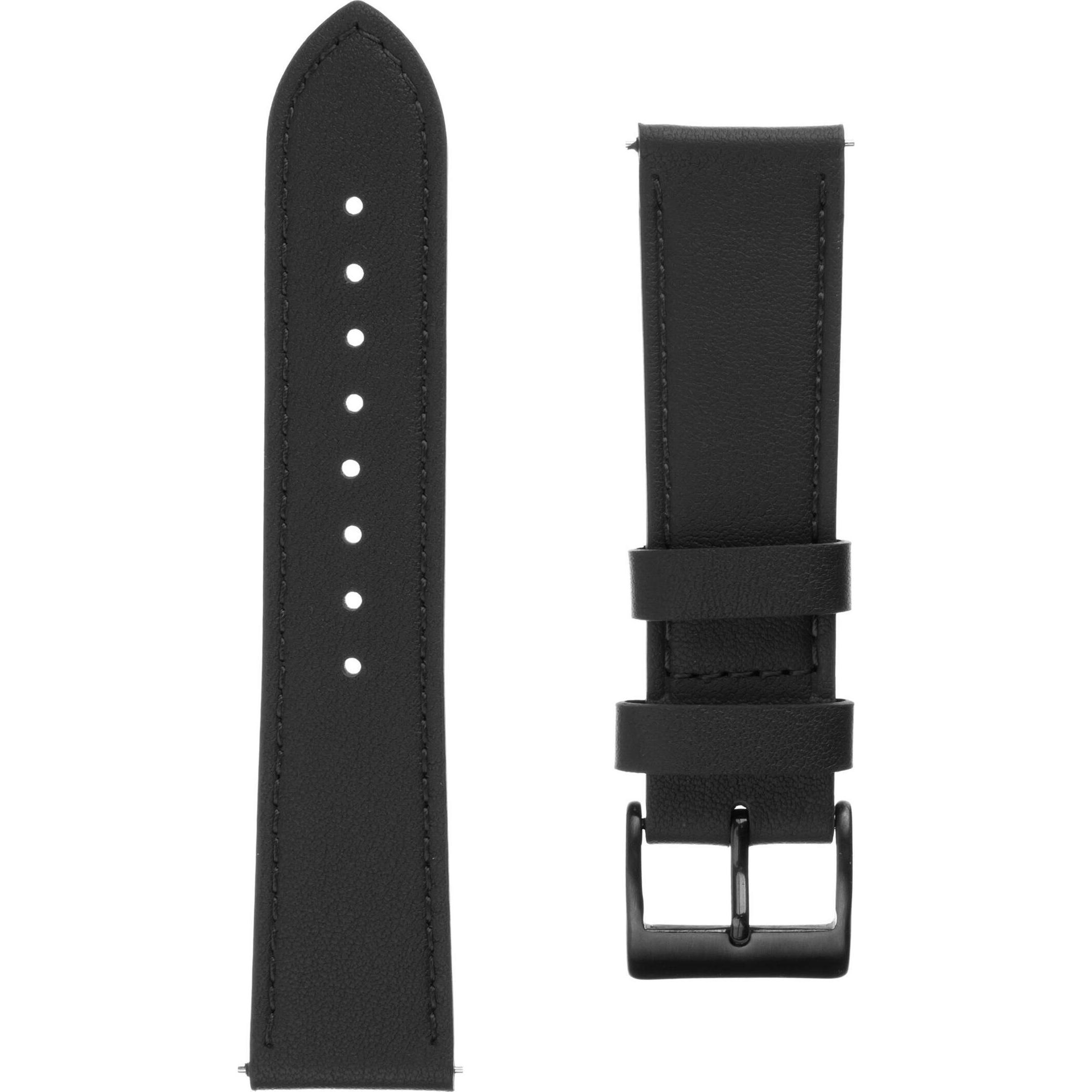 Fixed Scegli il tuo Smartwatch Universale 22 mm Sort (22 mm, Lega d'acciaio, Vera pelle), Cinturini per orologi, Nero