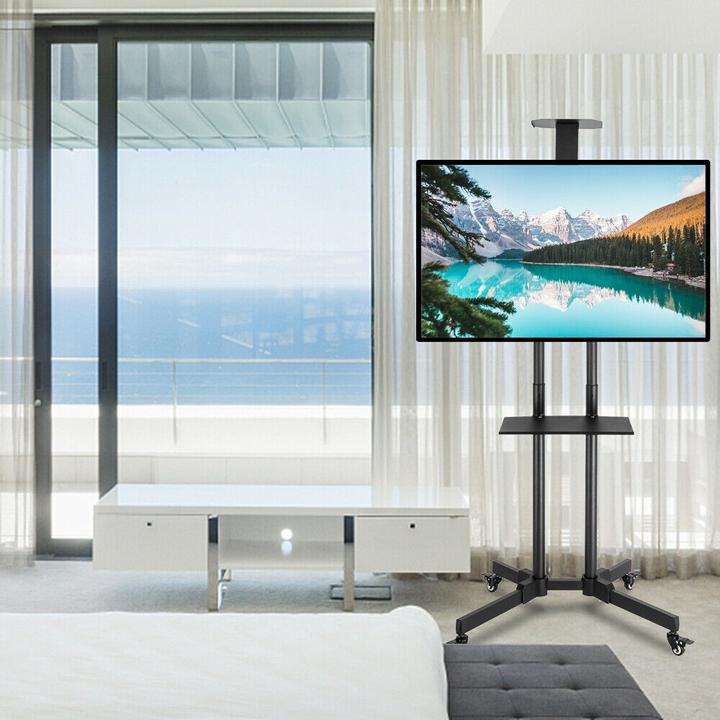 Immagine prodotto Techly Carrello TV per TV LCD LED 37-70 pollici 93,98-177,8 cm nero con ripiano (Universale, 70", 50 kg)
