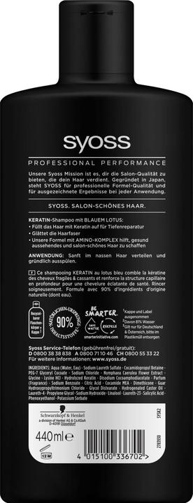 Actual product image Syoss Keratin (440 ml, Liquid shampoo)