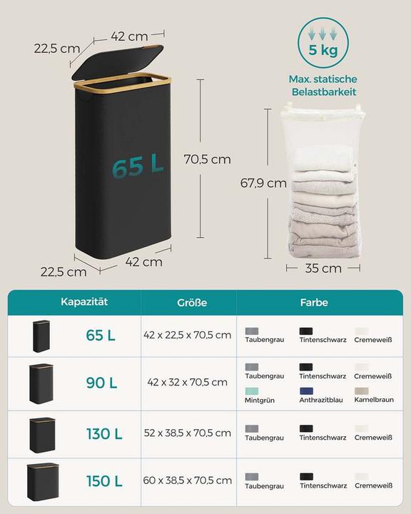 Produktbild Songmics Wäschesammler (65 l)