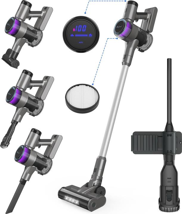 Actual product image Redroad X17 Cordless Vacuum Cleaner, 8-in-1 Cordless Handheld Vacuum Cleaner, 350W 25000Pa