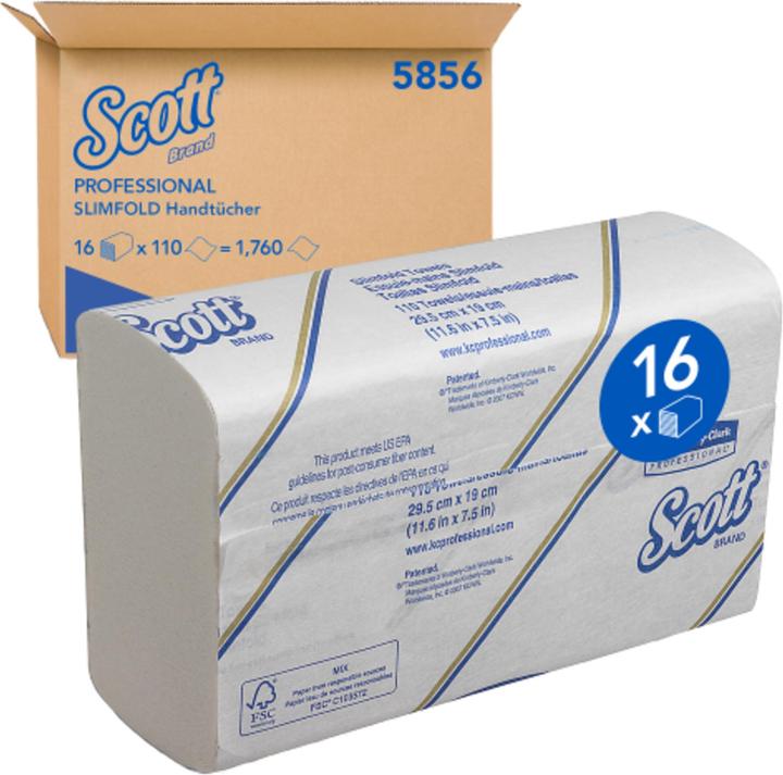Immagine prodotto Scott Sports Asciugamani piegati Scott Slimfold Z-fold bianco a 1 velo (16 x)