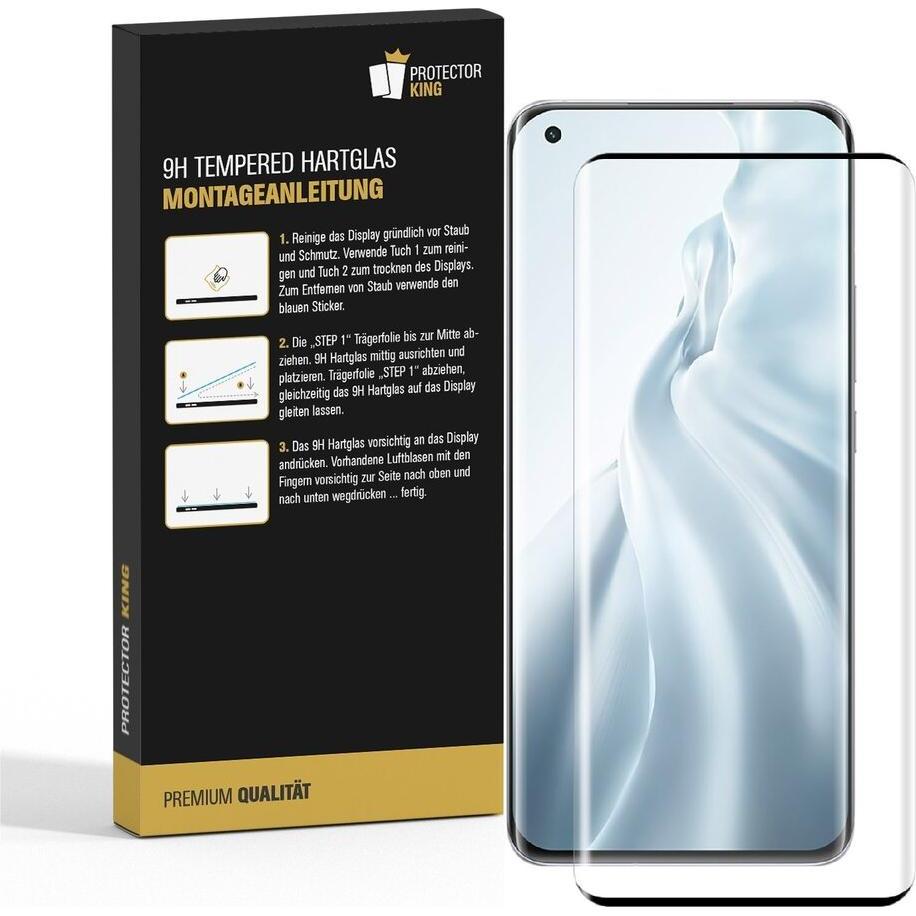 Thumbnail - Protectorking 3x echtes Tempered 9H Panzerhartglas 3D KLAR (3 Stück, Xiaomi Mi 11 Ultra), Smartphone Schutzfolie