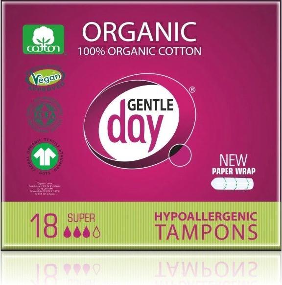 Produktbild Gentle Day Tampons mit 100 % ökologischer Baumwolle - Super 18 Stcs - sanfter Tag (18 x)