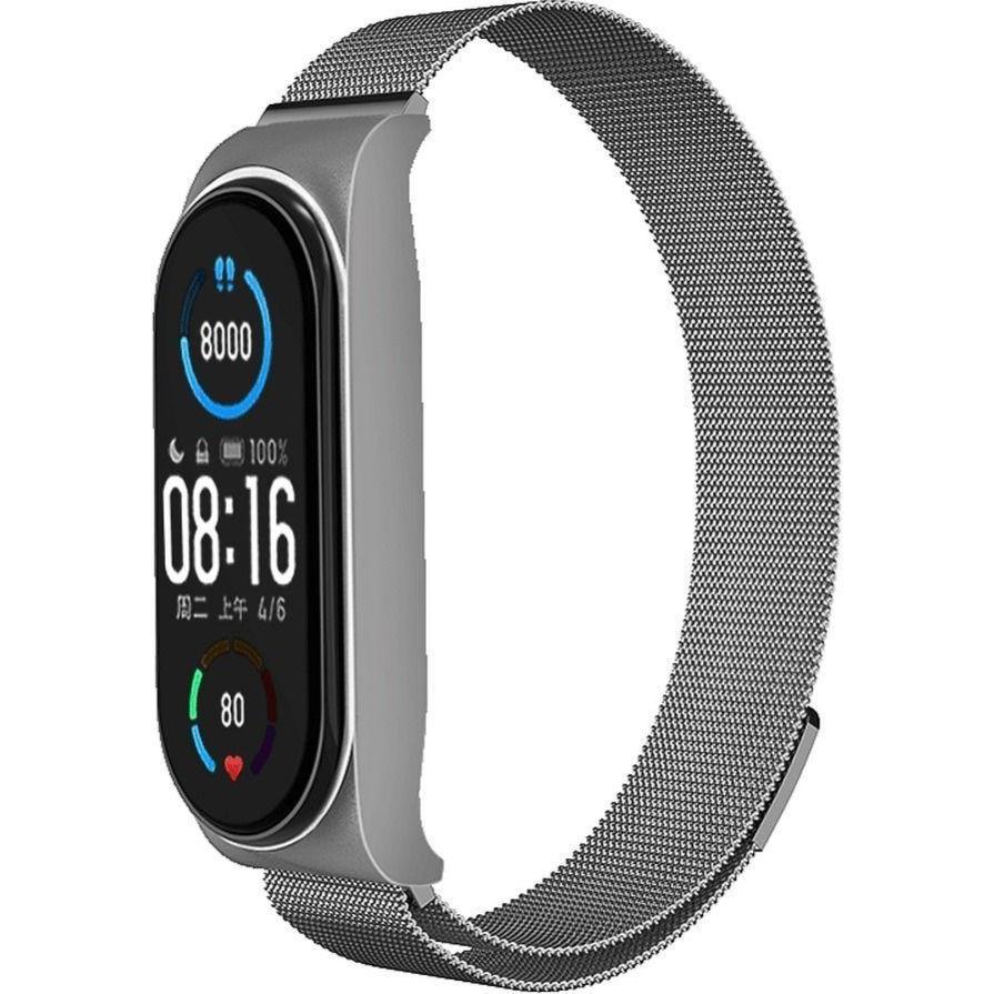OEM Strap Strap METAL for XIAOMI Mi Band 5 / 6 silver (02) (Metallo), Cinturini per orologi, Argento