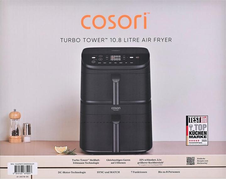 Actual product image Cosori CAF-DC121-ADER Doppel-Heissluftfritteuse