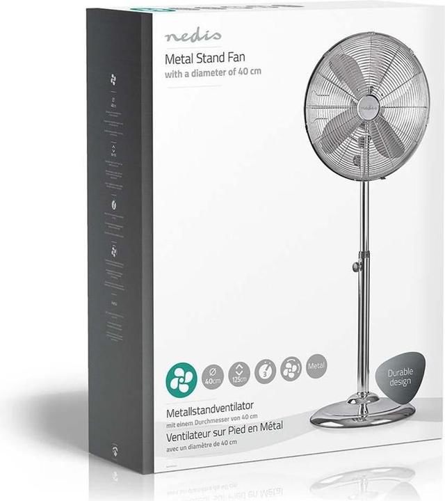Actual product image Nedis Metal stand fan 40 cm - chrome