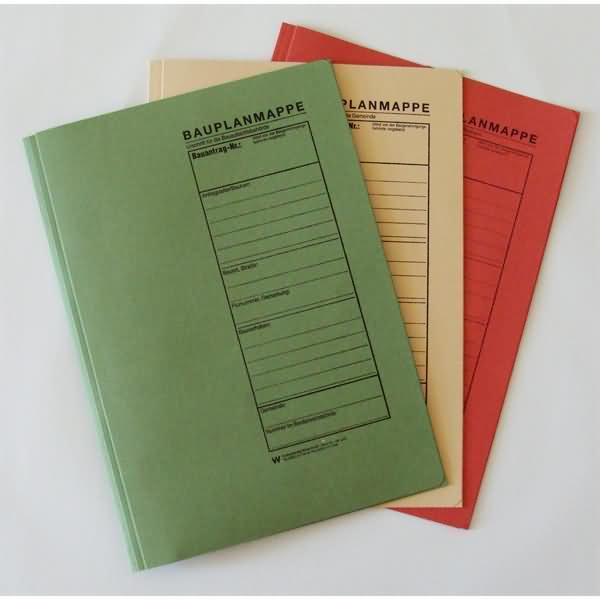 Thumbnail - Rnk, Mappe, Verlag Bauplanmappe, (B)230 x (H)318 mm, farbig sortiert (A4, 1 x)