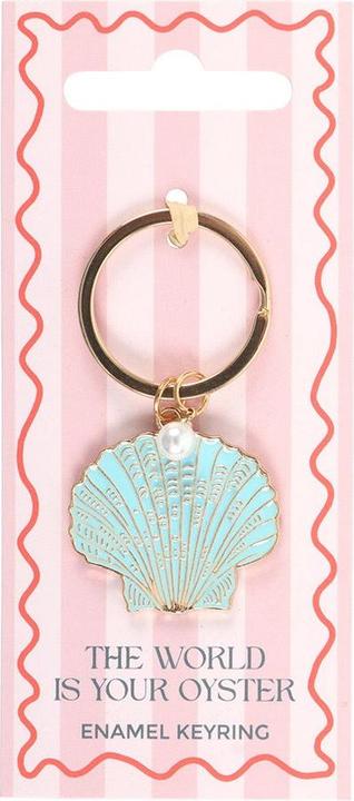 Actual product image Something Different The World Is Your Oyster Seashell Keyring