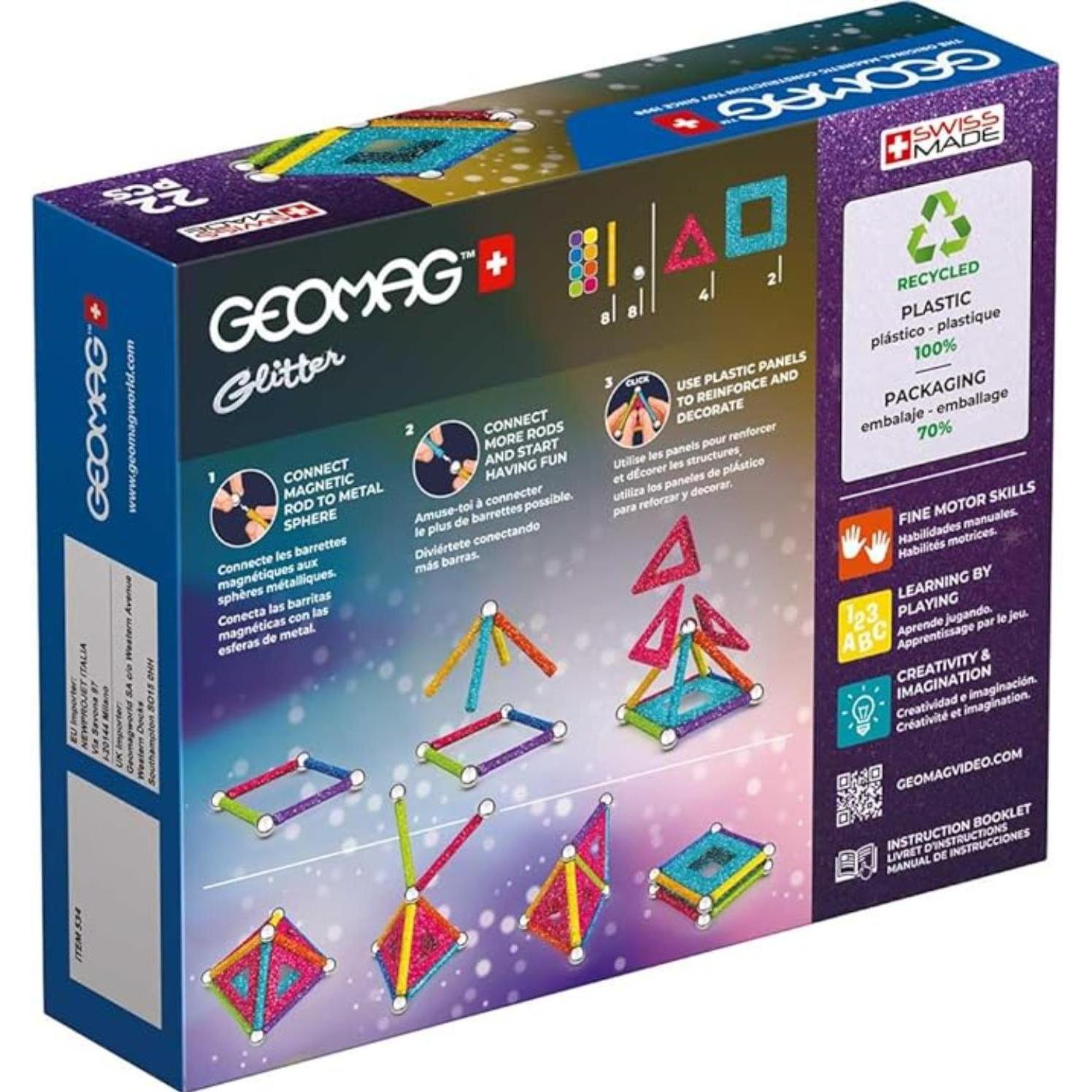 Geomag GLITTER RECYCLED 22 Teile