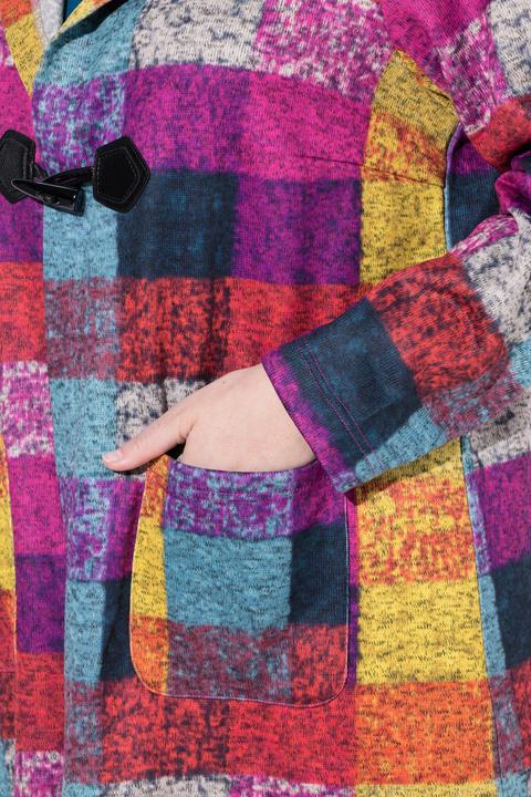 Actual product image Ulla Popken Patchwork Checked Longline Sweatshirt (46, 48)