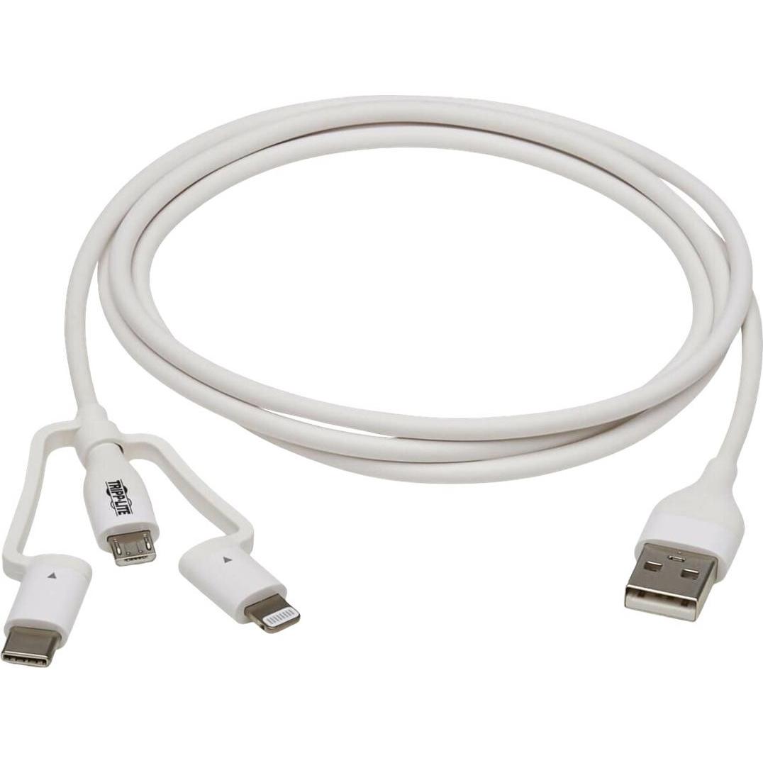 Thumbnail - Eaton Safe-IT Universal USB-A to Lightning USB Micro-B and USB-C Sync/Charge Antibacterial (1.20 m, USB 2.0), USB Kabel