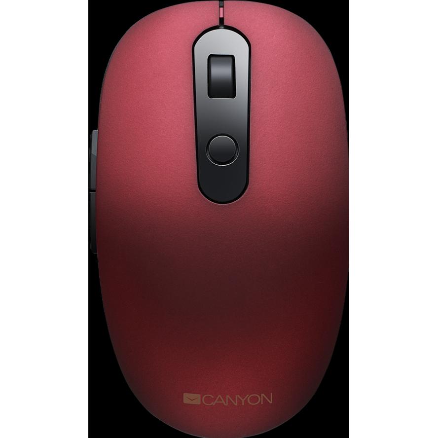 Canyon MW-9 2 in 1 Optical Wireless Mouse 6 Buttons, DPI 800/1000/1200/1500, 2 modes (BT / 2.4GHz) (Kabellos), Maus, Rot